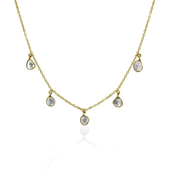 Rock & Divine Solar Eclipse Diamond Necklace in 18K Yellow Gold F VS2 0.90 ctw - Picture 2 of 3